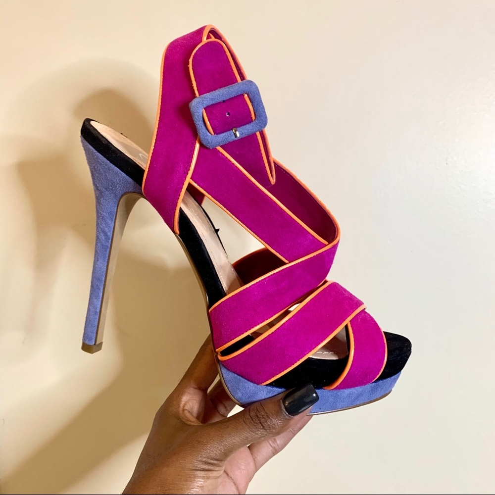 NWOT Jessica Simpson Suede Color Block Stilettos
